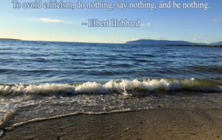 To avoid criticism, do nothing,