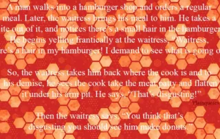 A man walks into a hamburger shop