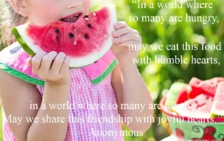 in a world where so many are hungry