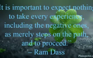 it is important to expect nothing