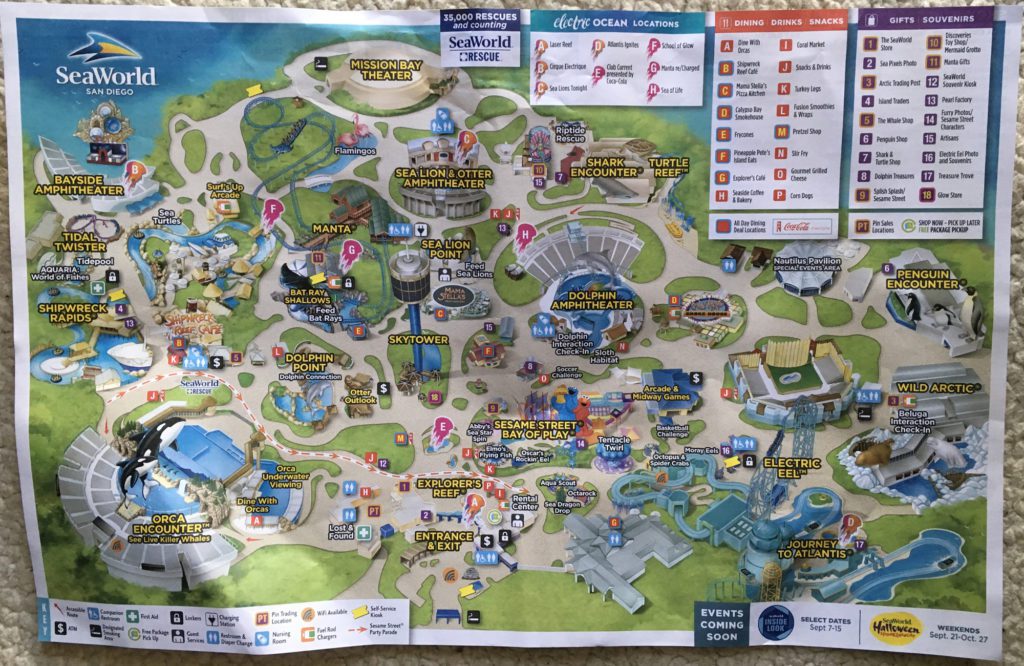 2019 SeaWorld San Diego park map