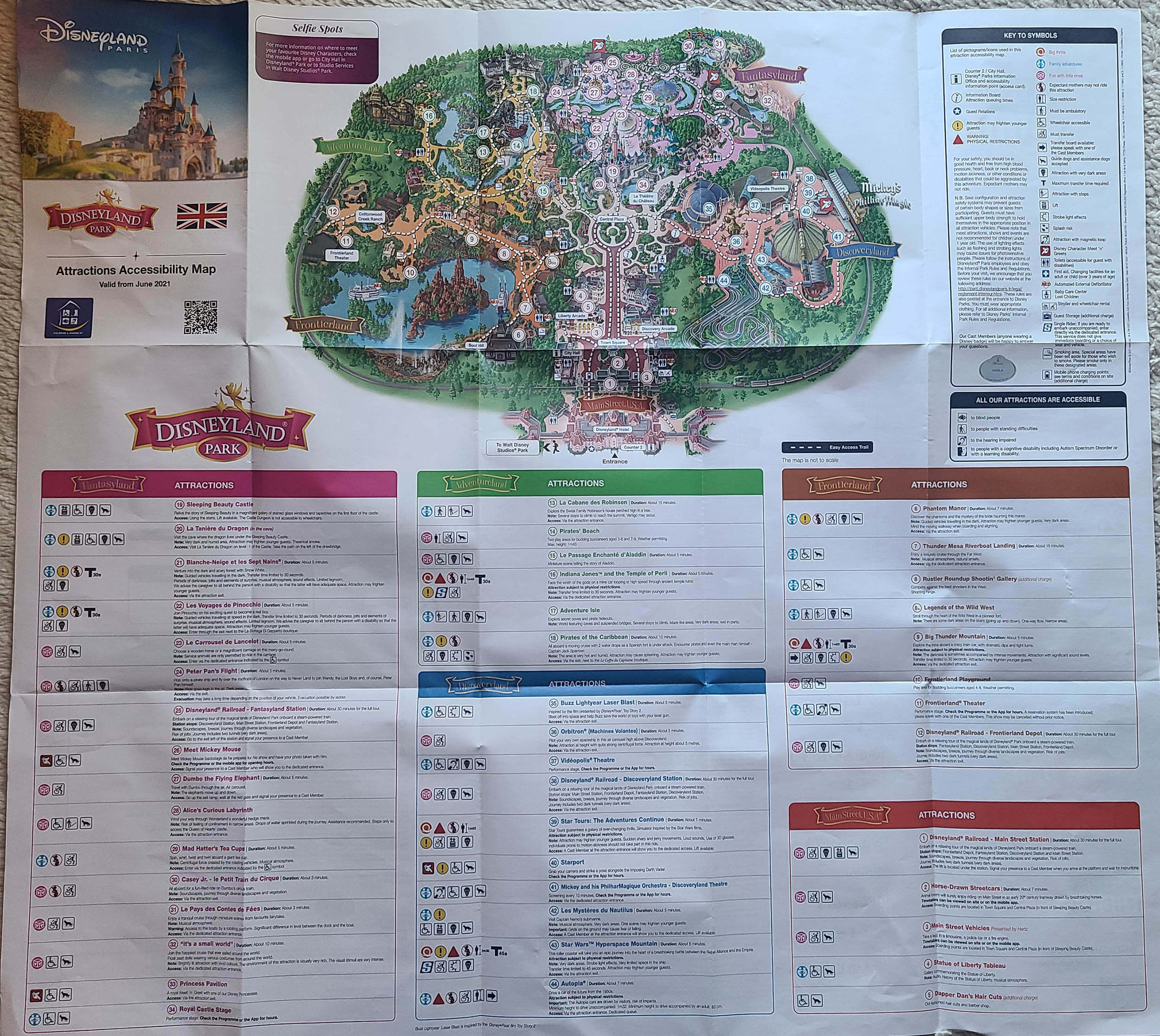 2021 Disneyland Paris 2 Park Guide Maps
