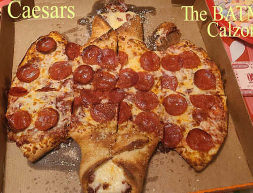 The BATMAN Calzony Pepperoni Pizza from Little Caesars