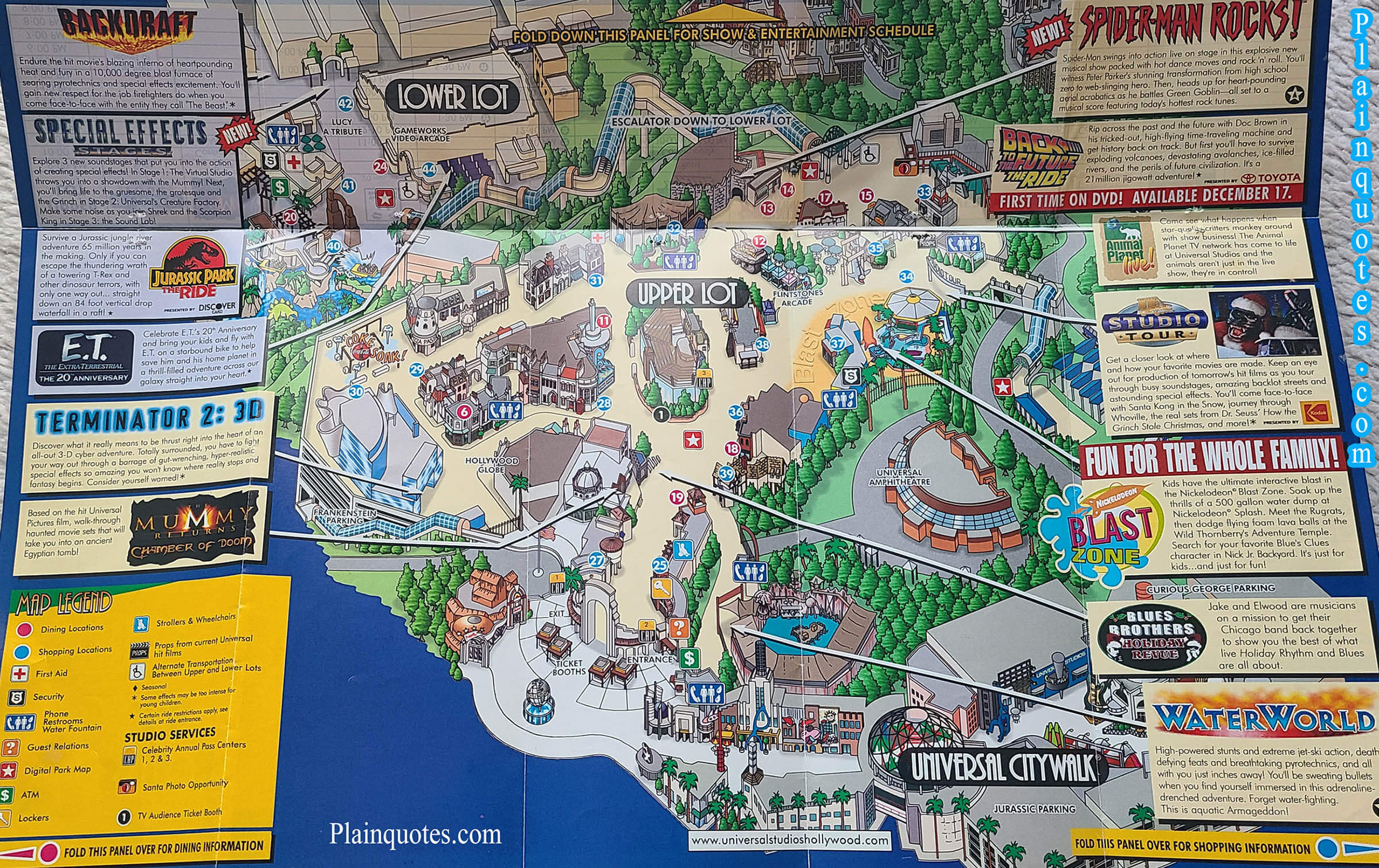 2002 Universal Studios Hollywood Map