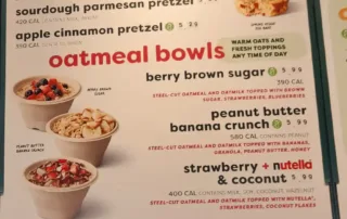 Jamba Oatmeal Bowls Menu